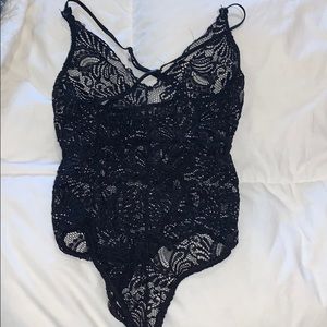 Black lacy bodysuit